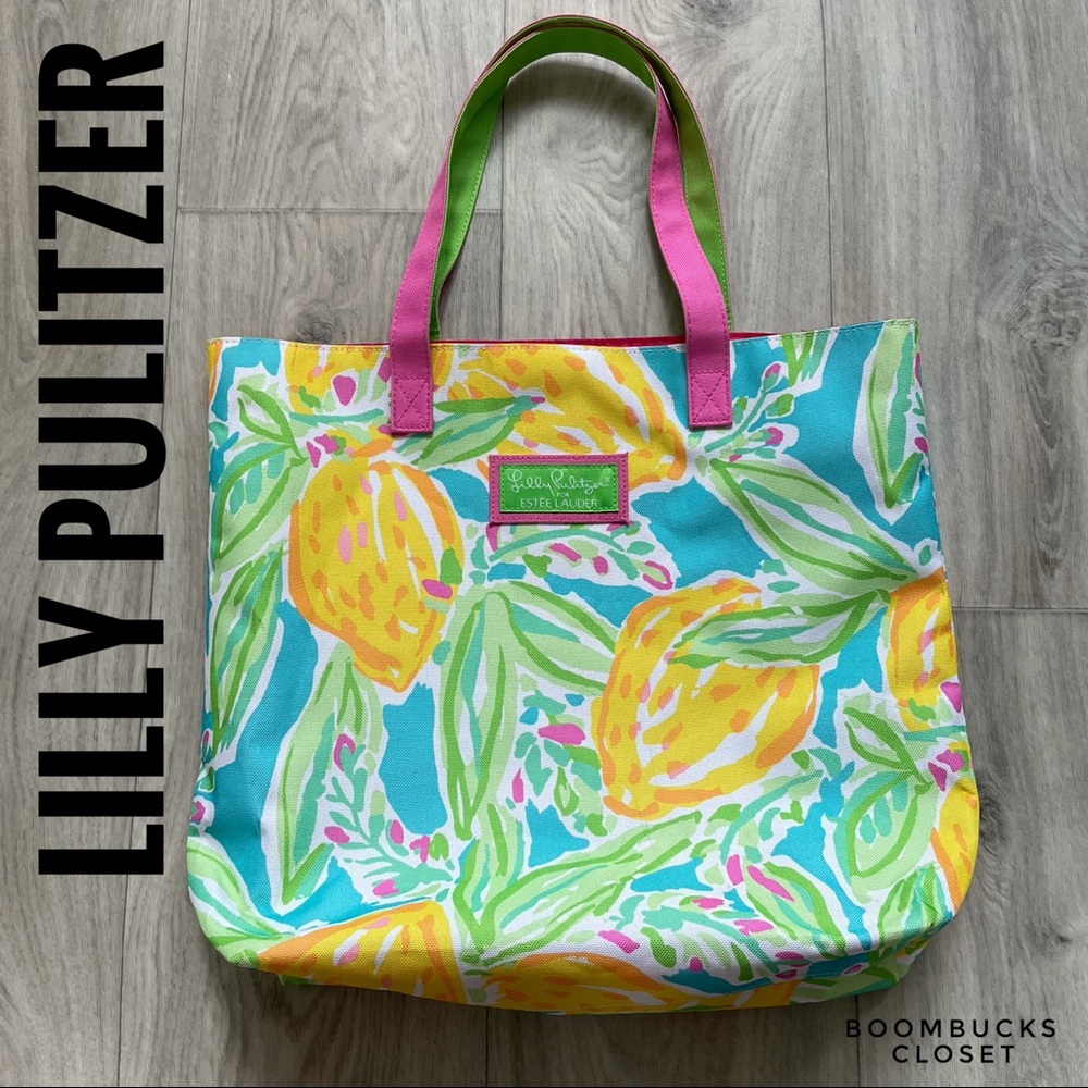 NWOT Lilly Pulitzer Lemon Canvas Tote